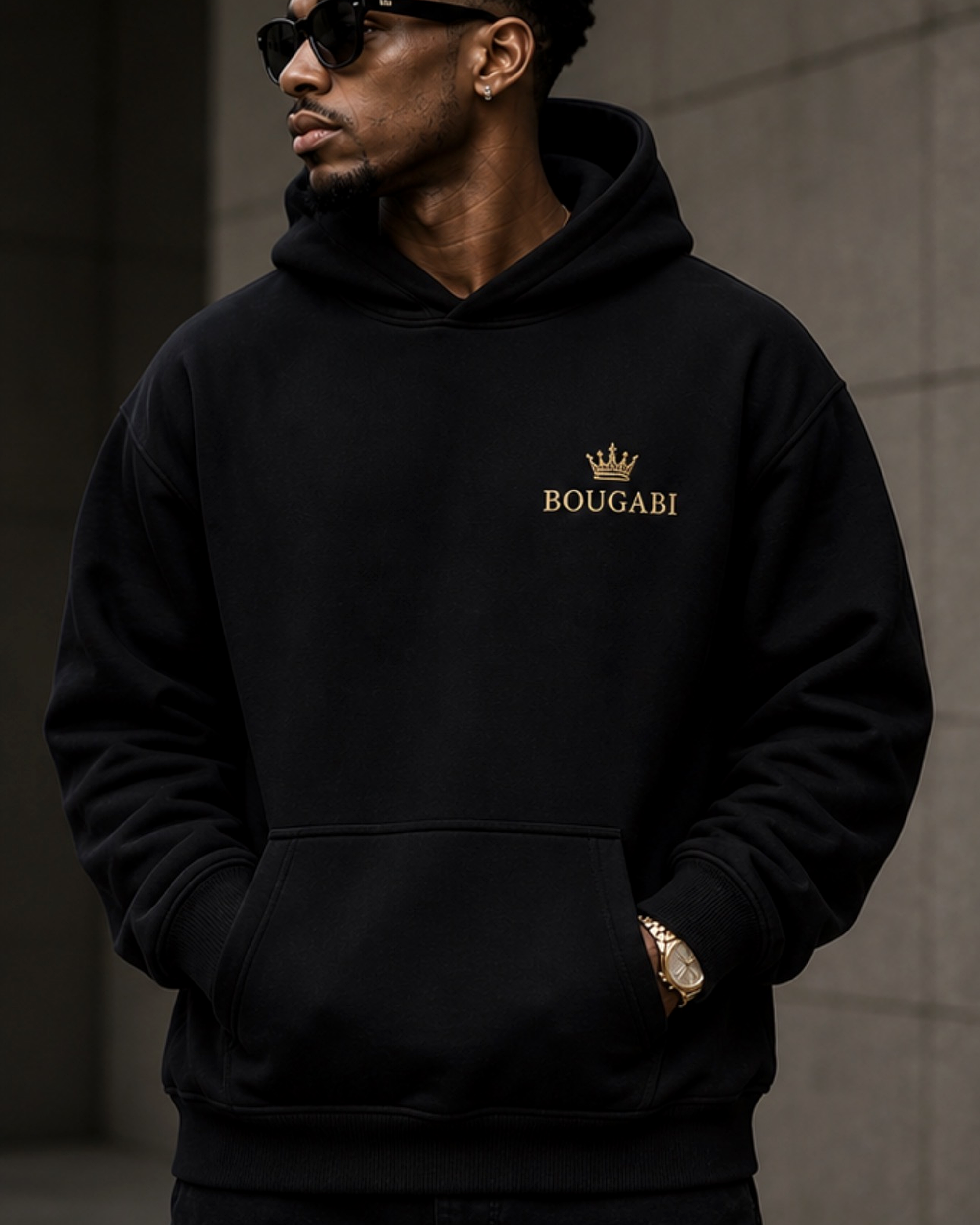 BOUGABI Signature Crest Hoodie – Black