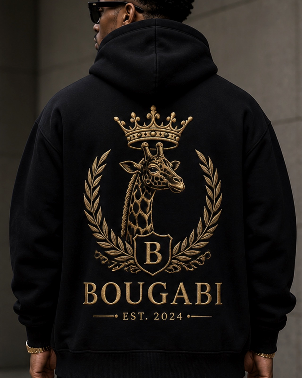 BOUGABI Signature Crest Hoodie – Black